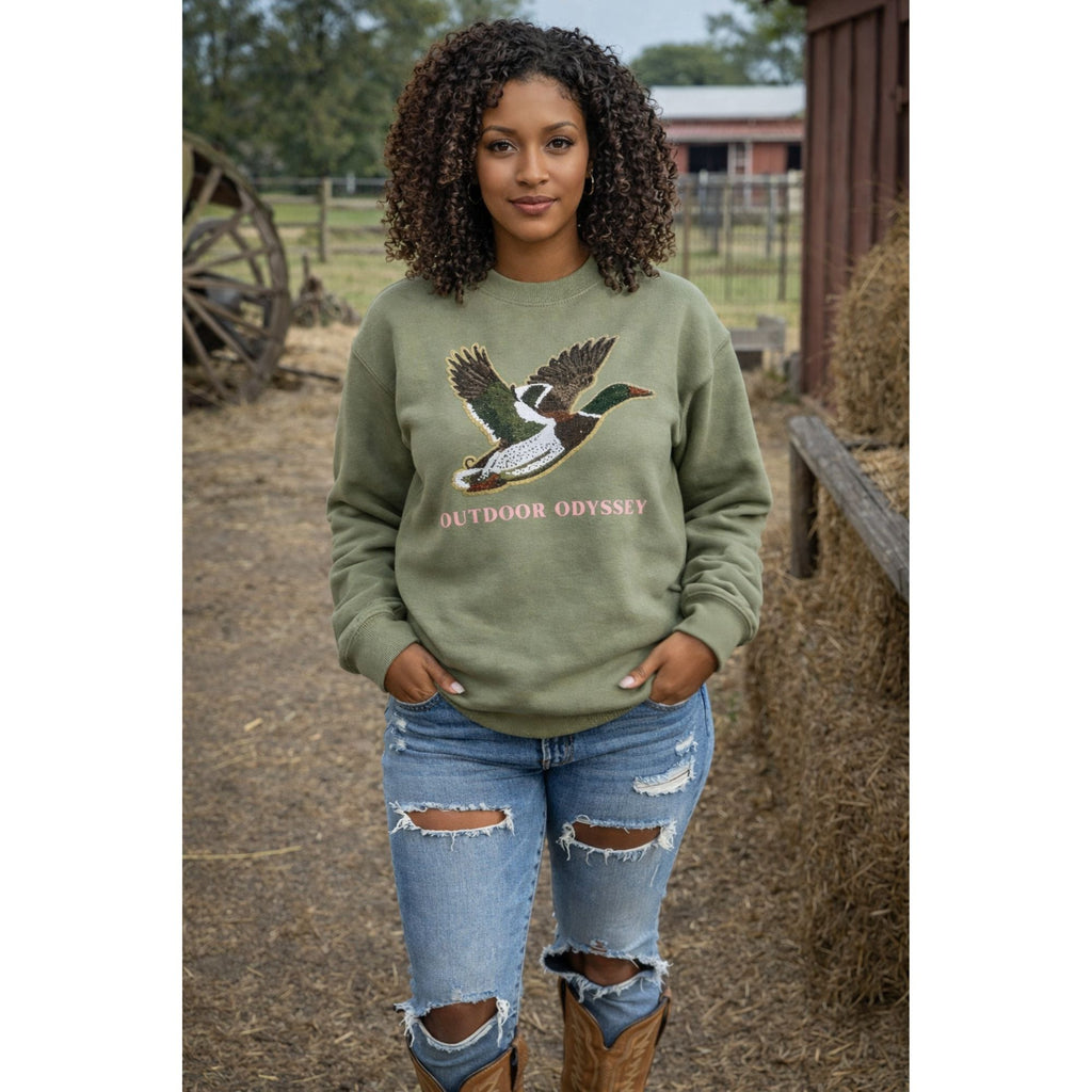 Sequin Mallard Duck Crewneck Sweatshirt